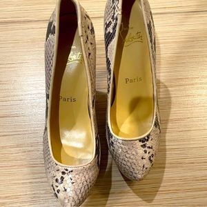 Christian Louboutin Snakeskin Heels with Red Bottoms